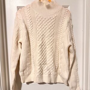 Banana Republic Cable Turtleneck Sweater | Cozy Cream Cable Knit